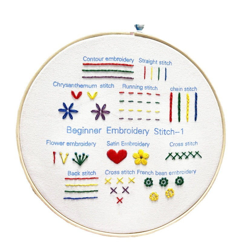 Embroidery Sewing Kit for Beginners - Cotton Cloth & Bamboo Frame