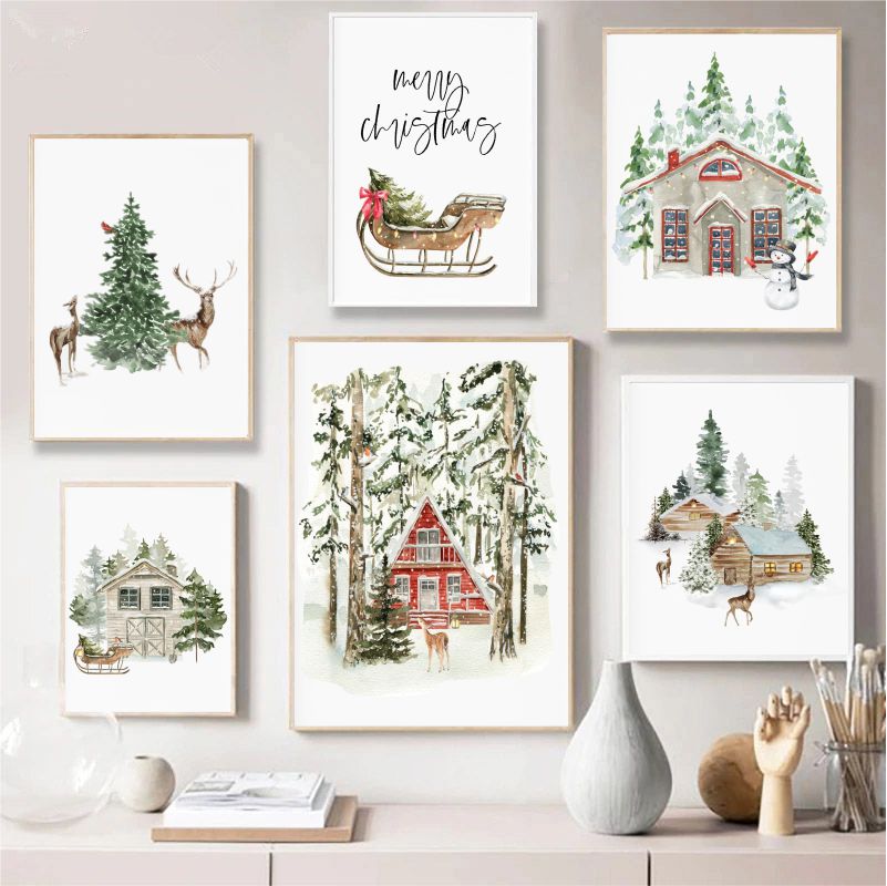 Christmas Holiday Decoration Canvas Poster - Multiple Sizes & Styles
