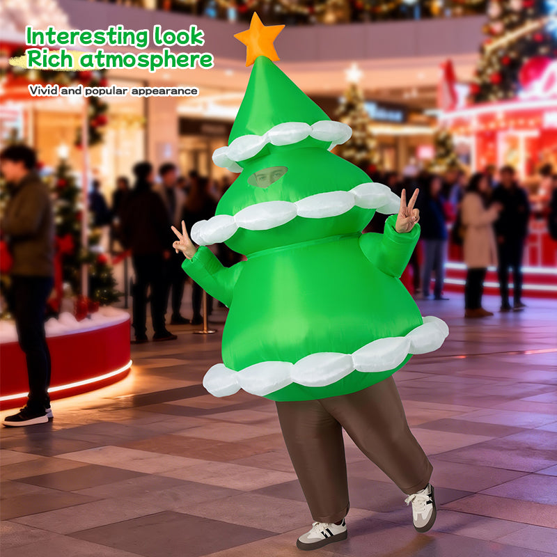 Christmas Tree Inflatable Costume - Green Holiday Costume for Parties & Events