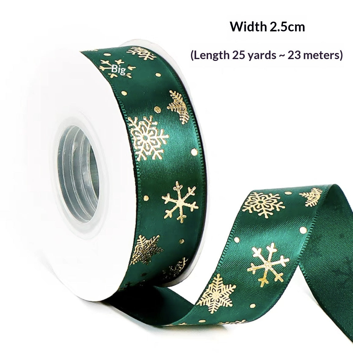Christmas Ribbon for Gift Wrapping and Cake Decoration - 25 Yards