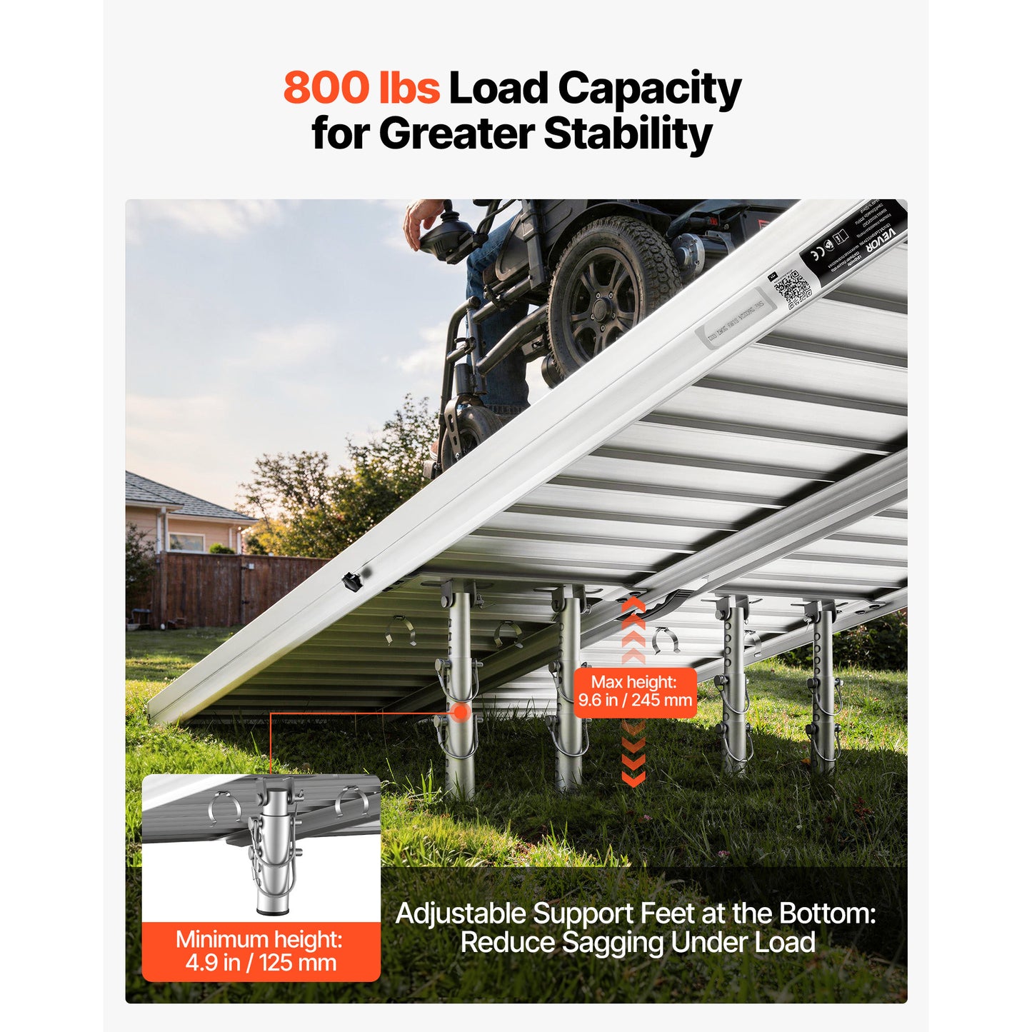 6FT Non-Slip Aluminum Folding Wheelchair Ramp - Handicap Entry & Doorway Access