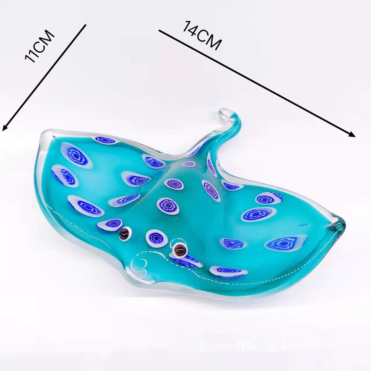 Blue Glass Sea Creature Decoration - Handmade Manta Ray & Starfish Art