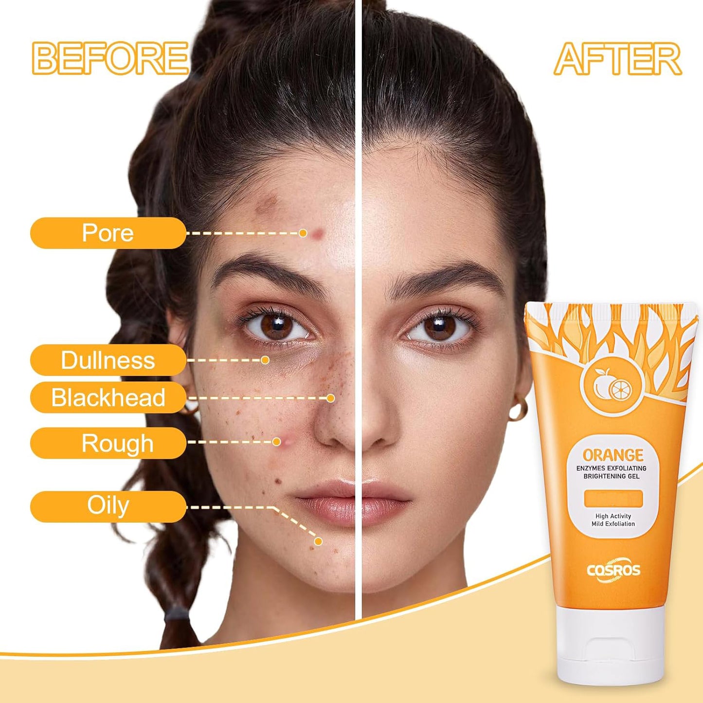 Orange Exfoliating Gel Scrub for Face and Body - Deep Pore Cleansing