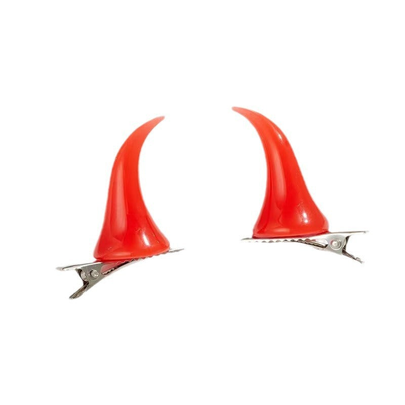 Halloween Horn Hair Clip Set - Dark Gothic Holiday Hair Accessories