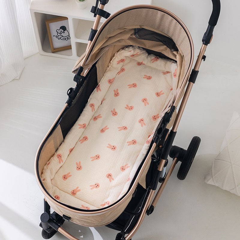 Baby Stroller Cotton Cushion Set with Star Moon Bear & Heart Designs – 40x80CM