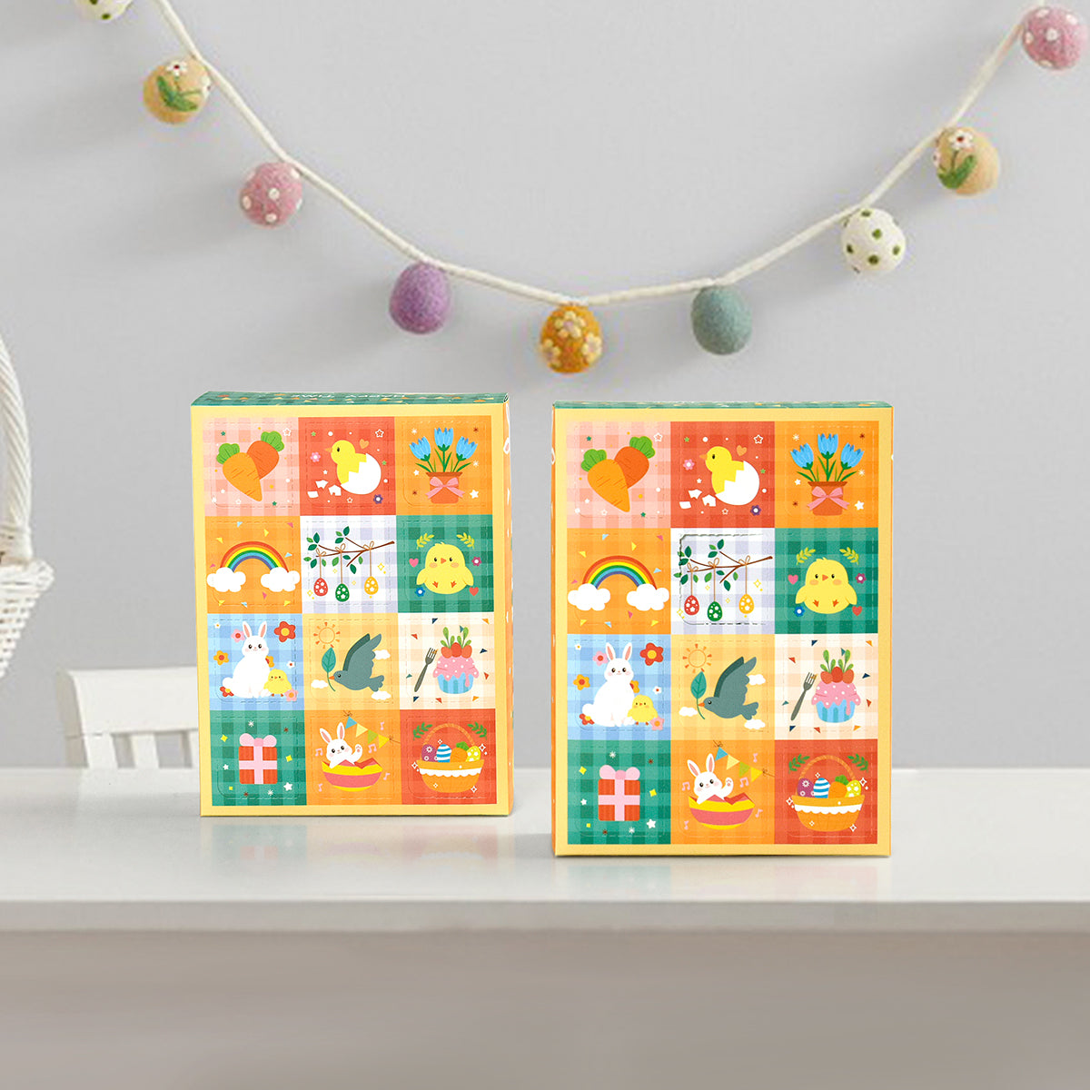 15-Piece Spring Theme Party Favor Boxes - Bunny & Carrot Design
