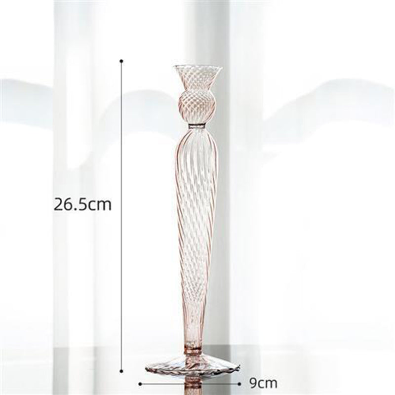 Glass Candle Holder Vase for Home Decor - Elegant Table Centerpiece