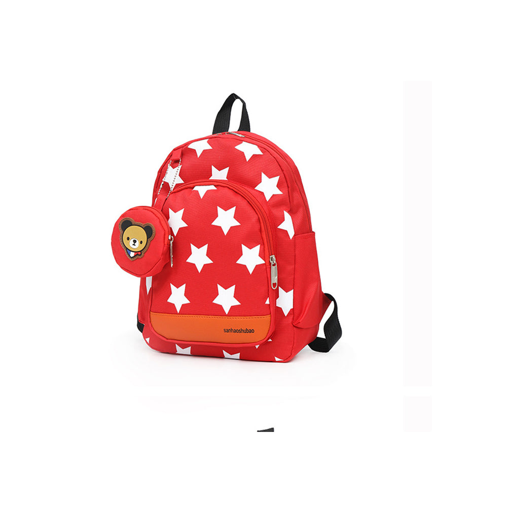 Lightweight Soccer Fan Backpack with Bear Coin Purse - Multi-Color