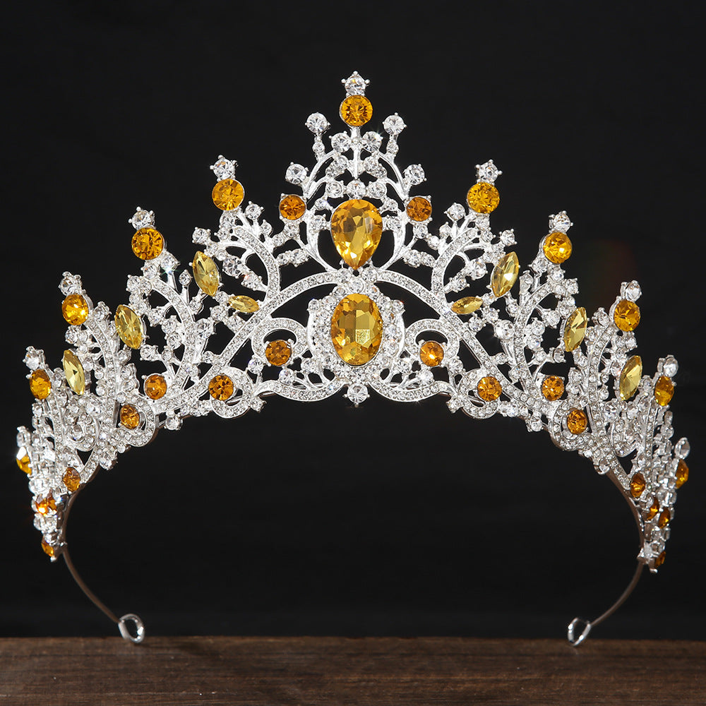 Shimmering Crystal Bridal Crown with White Rhinestones
