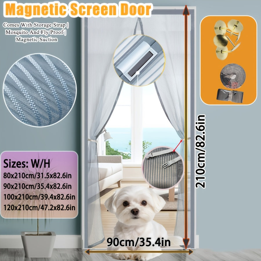 Magnetic Mosquito Screen Door - Diamond Mesh, No Drilling, Breathable Insect-proof Mesh