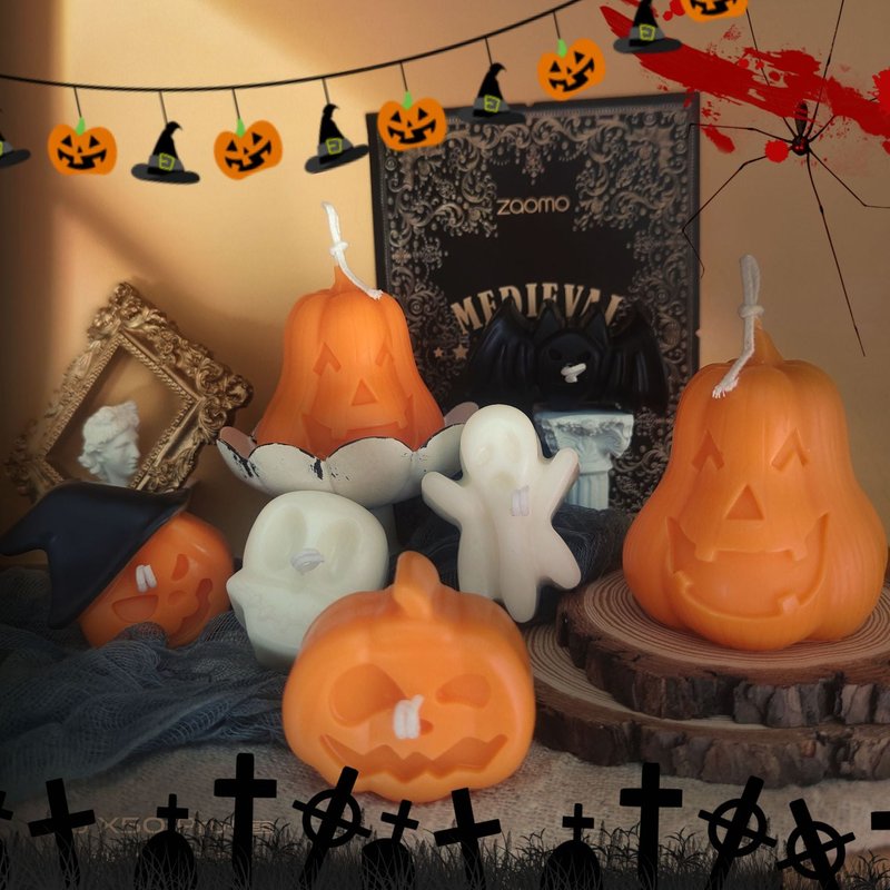 Halloween Aromatherapy Candle Pumpkin Ghost Bat Skull Creative Party Decor