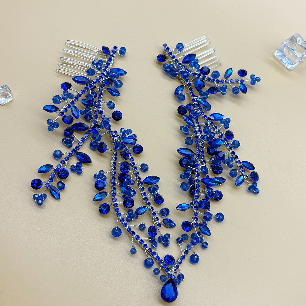 Handmade Forehead Hair Comb Pendant with Rhinestones – Multiple Colors