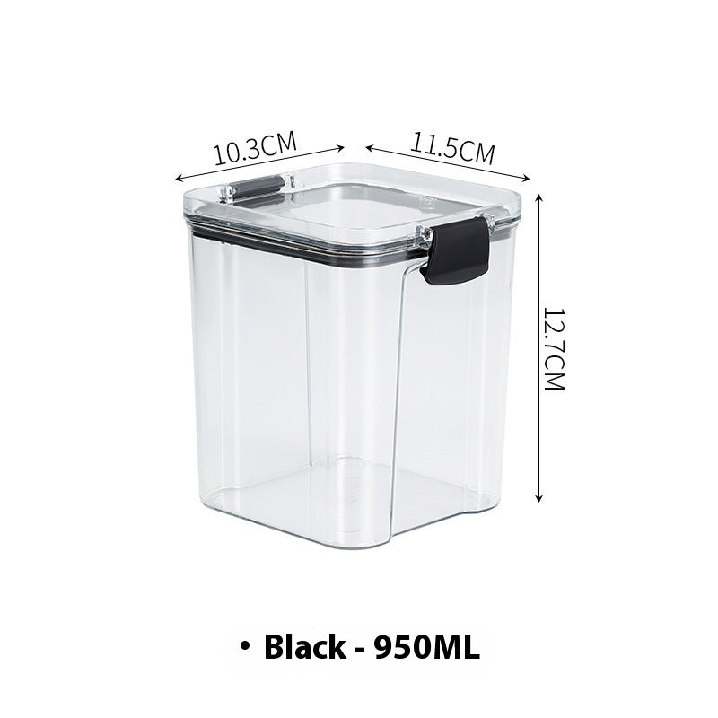 Sealed Food Storage Jar Container Set - Plastic Kitchen Dry Goods Organizer