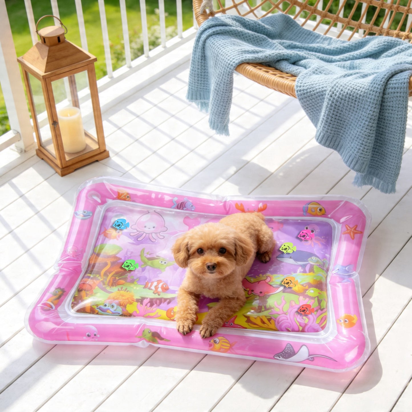 Interactive Cat Water Mat with Floating Fish & LED Light - Pet Enrichment