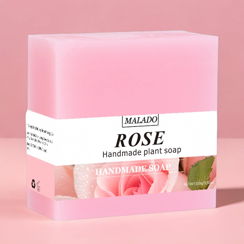Square Rose Soap 100g - Body Care Bar Soap for Gentle Cleansing