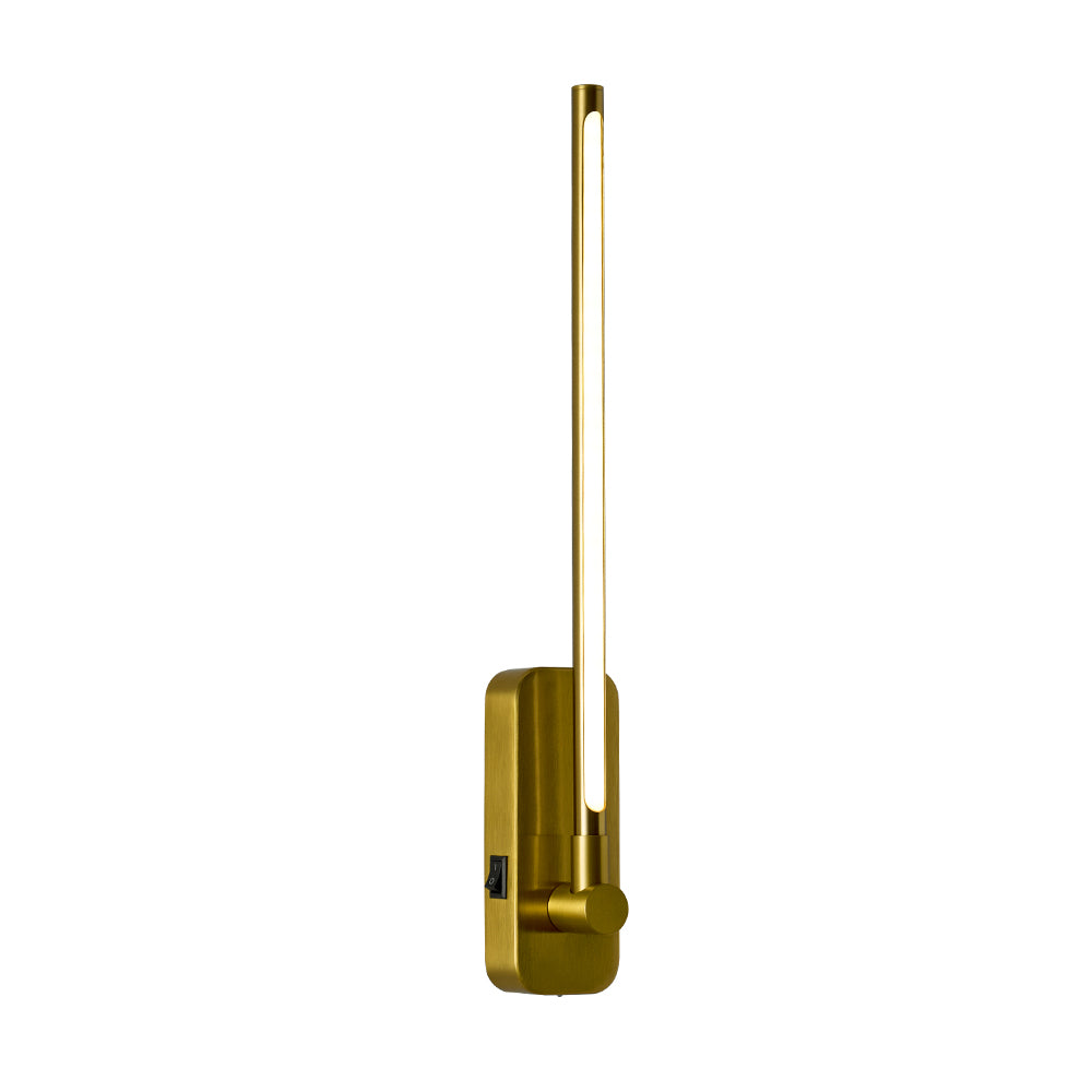 Rechargeable Battery Operated Wall Sconce with Remote Control - 3CCT Dimmable Brass Gold