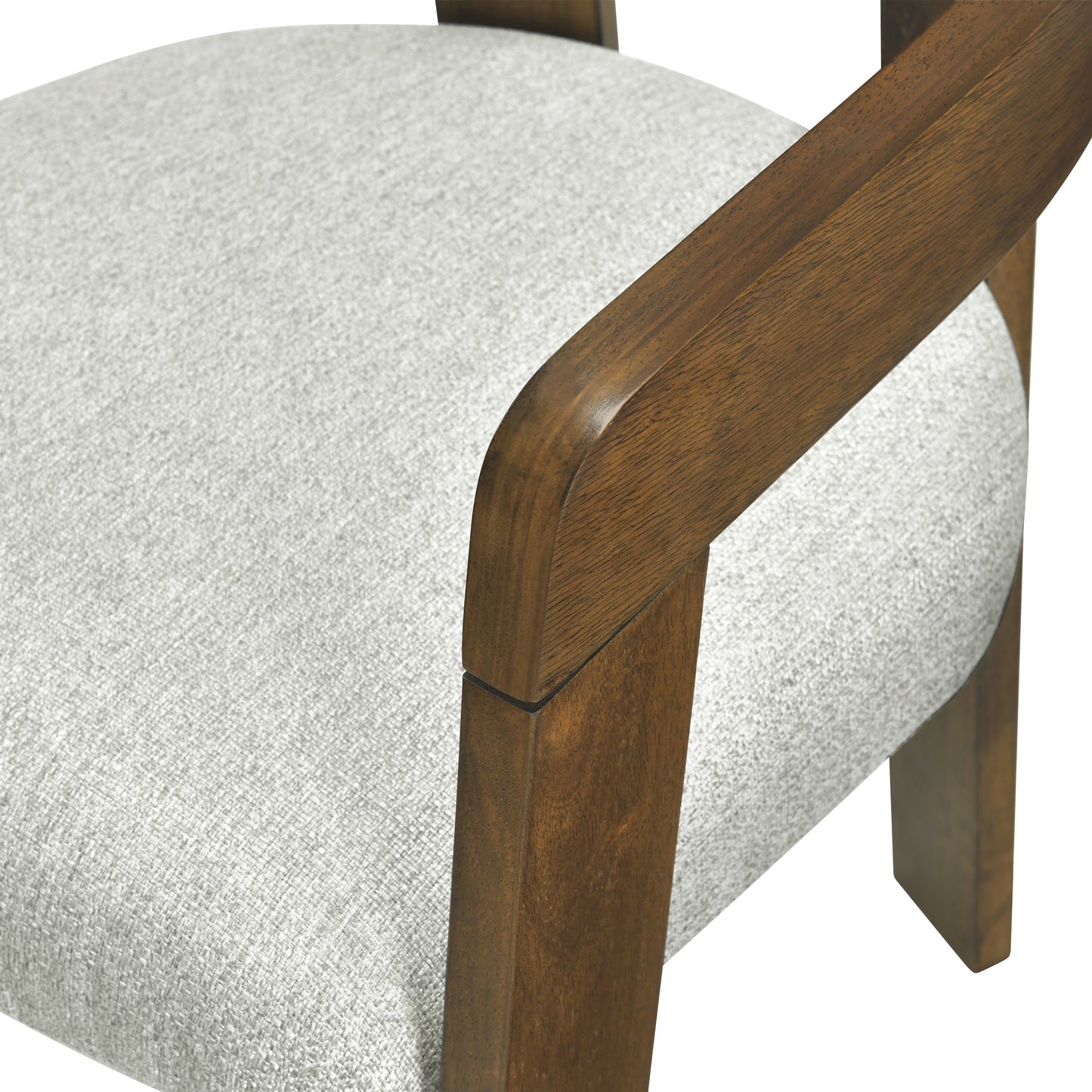 Set of 2 Modern Barrel Dining Chairs - Upholstered Rubber Wood Frame