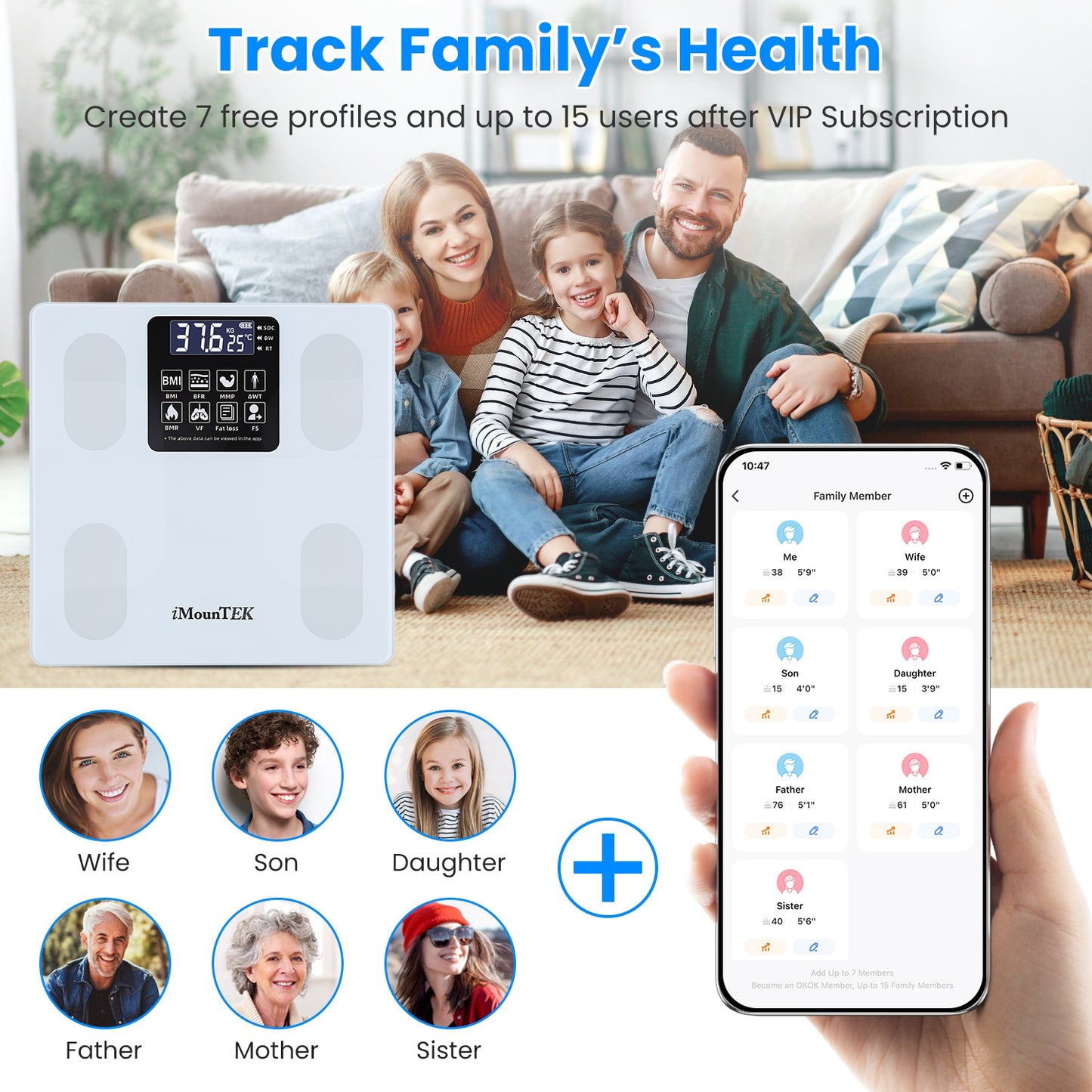 Digital Body Weight Scale with BMI & Body Composition App Connectivity White