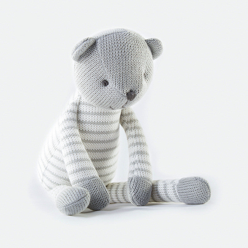 Grey Bear Plush Doll - Woolen Cloth Baby Toy, 35cm Soft Animal