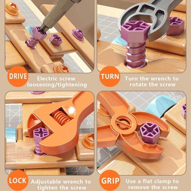 126-Piece Wooden Building & Tool Set for Kids - STEM Educational Toys