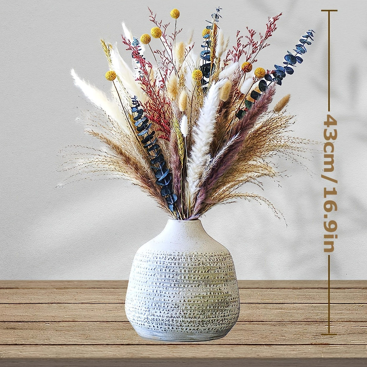 Dried Flower Bouquet - Preserved Grass Flower Arrangement for Home Decor