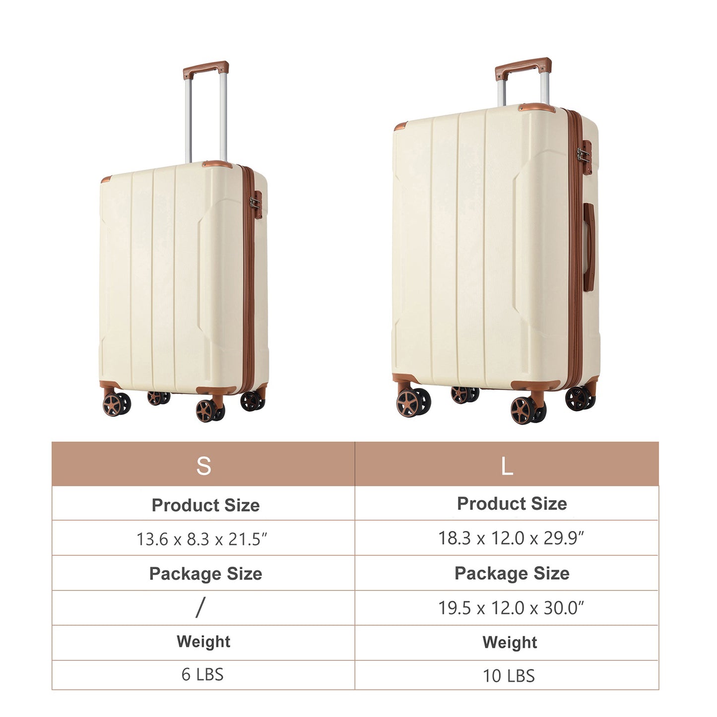 Expandable Hardshell ABS Luggage Set - 2 Piece with TSA Lock