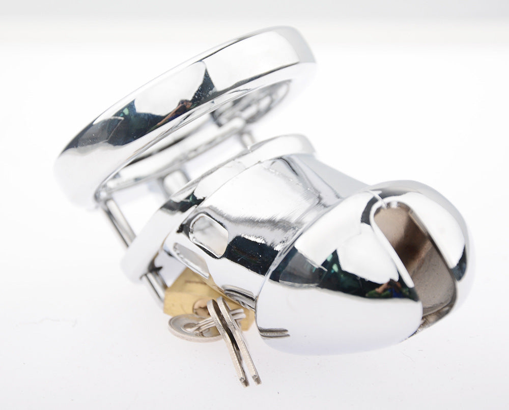 Metal Chastity Lock Device with Adjustable Sizes and Silicone Cage