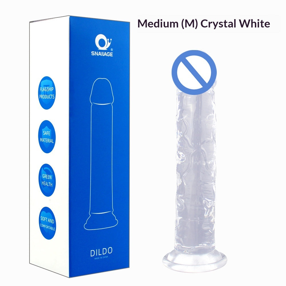 Egg-Free Crystal Clear Silicone Dildo Toy for Adult Wellness