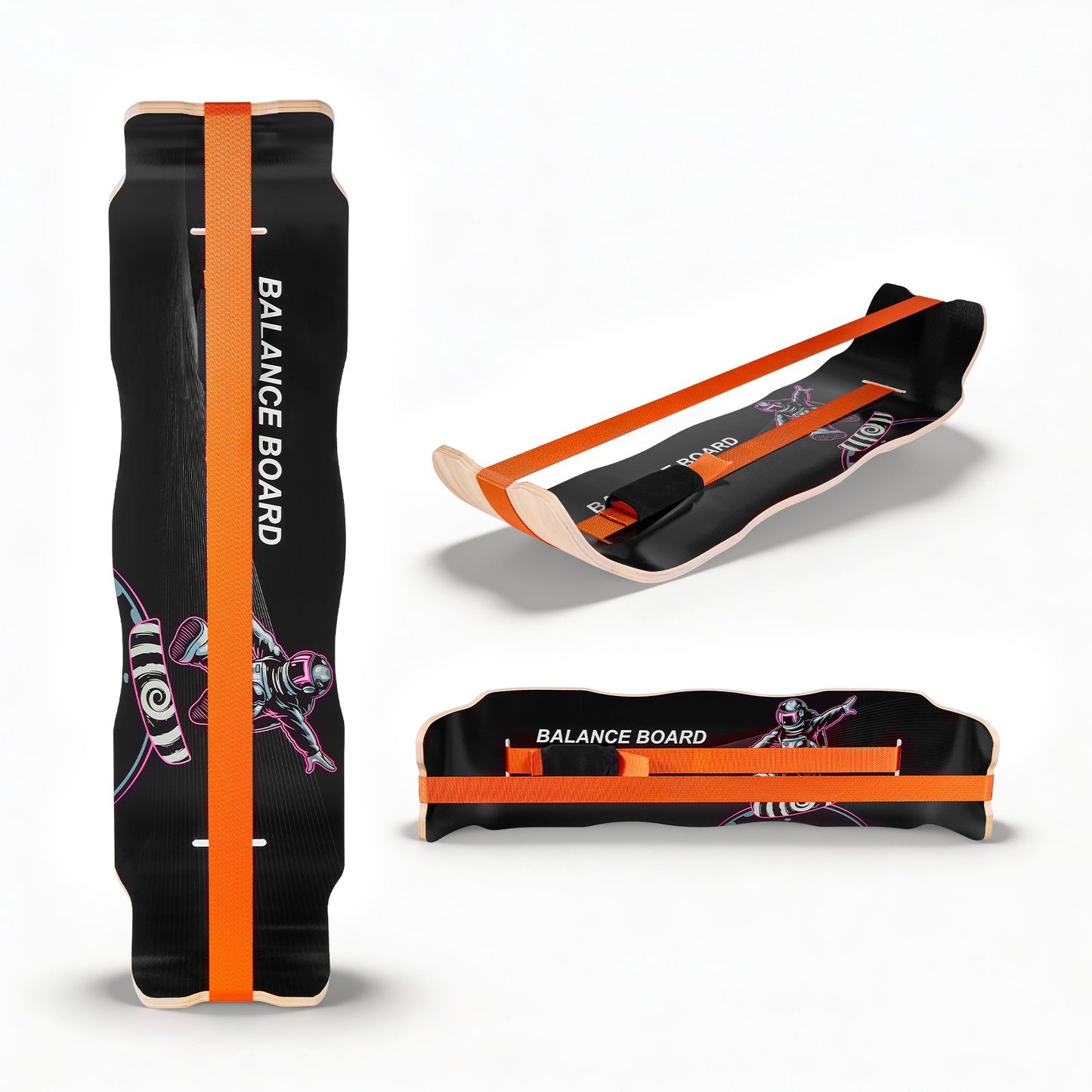 Balance Board for Adults - Wooden Wobble Trainer for Core Workouts & Standing Desk Exercise
