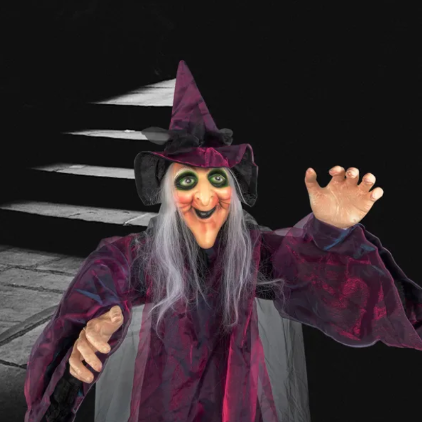 71in Life Size Hanging Witch Decoration with Sound & Light