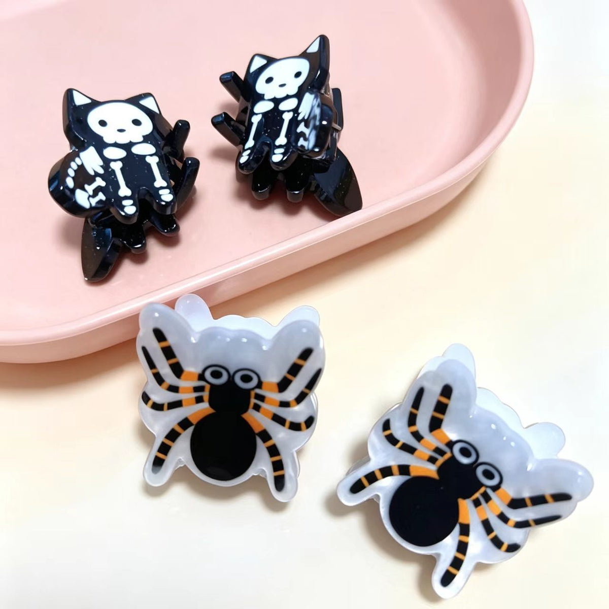 Halloween Hair Clips - Spider & Ghost Designs