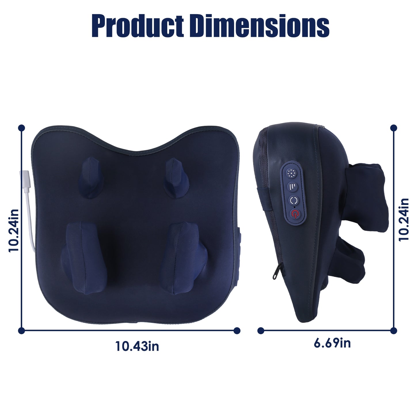 Cordless Neck Shoulder Massager with Heating, Deep Kneading, 3 Intensity Levels