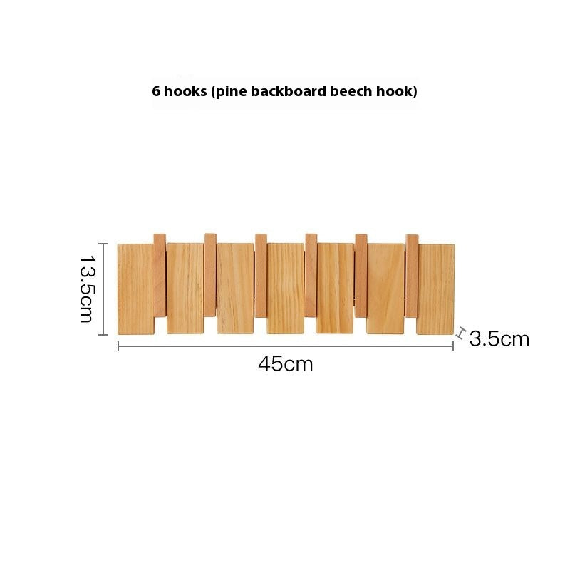 Wooden Wall Clothes Hooks Set - Modern Hallway Hanger with Multiple Hooks