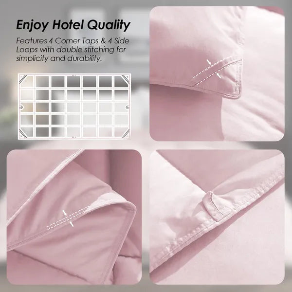 Pink Comforter Insert - Soft, Machine Washable, All Seasons