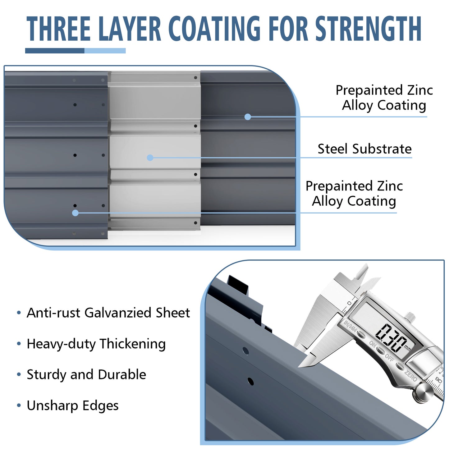 6x3x2ft Large Raised Garden Bed, Gray Rectangular Galvanized Metal