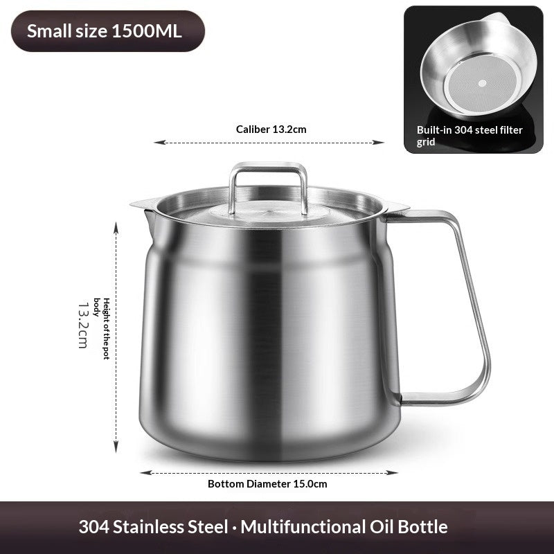 304 Stainless Steel Deep Fryer Strainer Set with Basket & Tongs - Leak-Proof Kitchen Tool