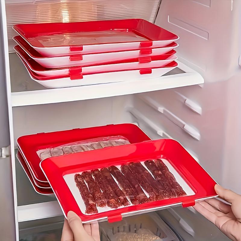 Disposable Red Plastic Food Tray Thickened Rectangular Serving