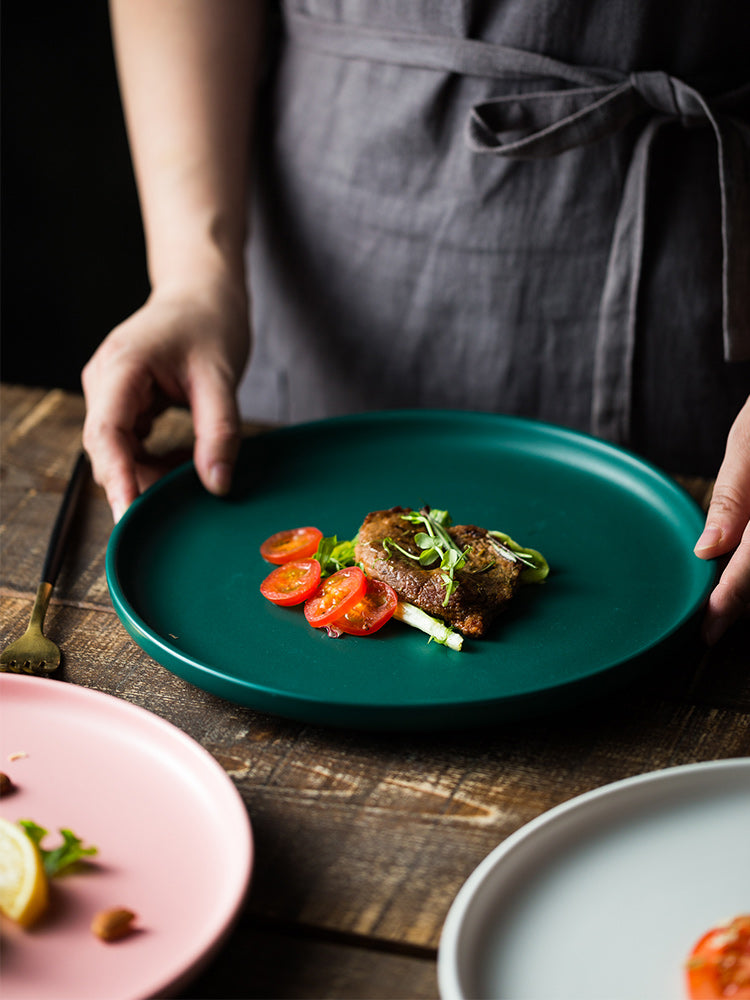 Nordic Ceramic Dinner Plate 10 Inch - Plain Style Kitchen & Diningware