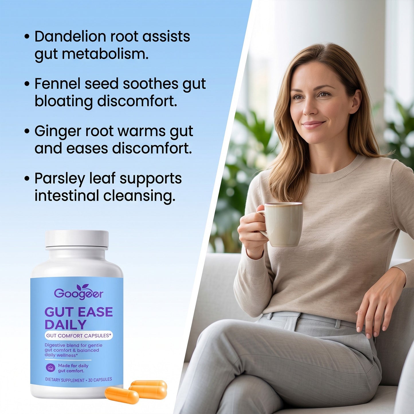 Herbal Enzyme Supplement - 30 Capsules for Digestive Support