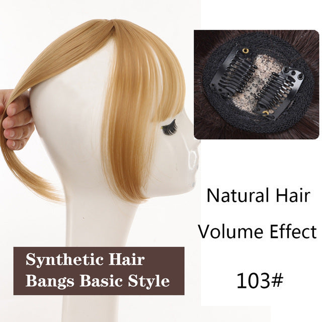 3D Bangs Straight Replacement Hair Covering Wig Set - High-Temp Fiber