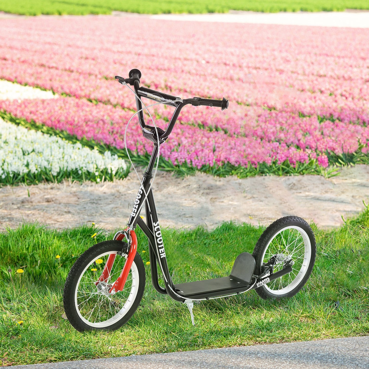 Kids Kick Scooter - Adjustable Handlebar, Dual Rear Brakes, Black