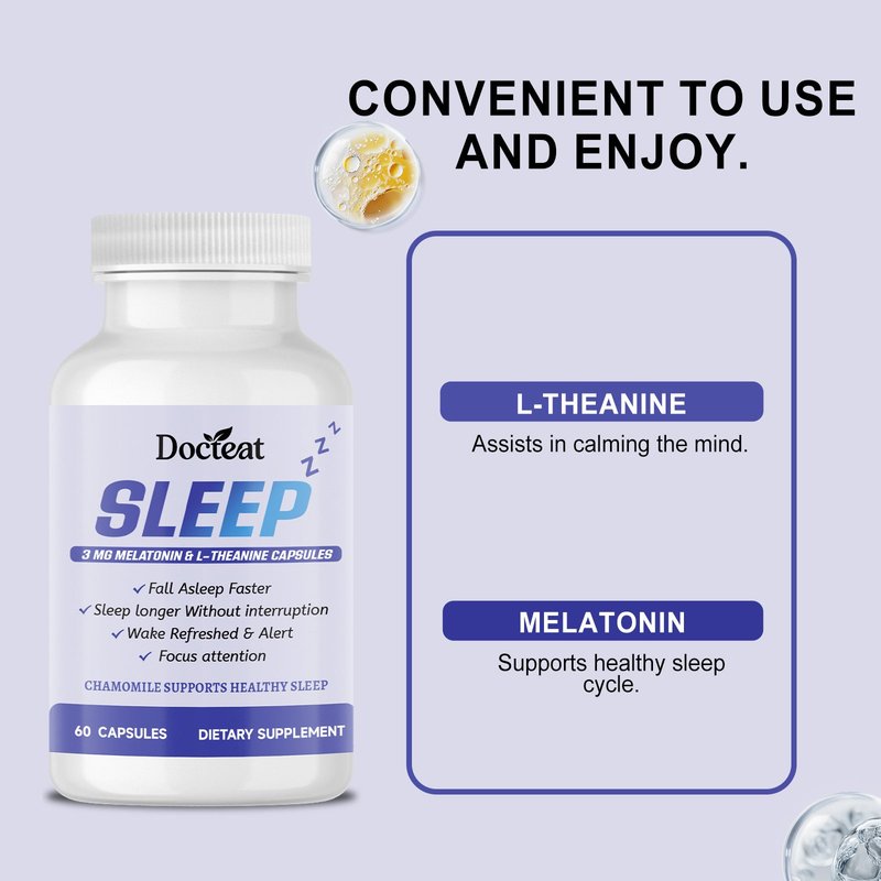 L-Theanine & Melatonin Sleep Support Capsules - 60 Count