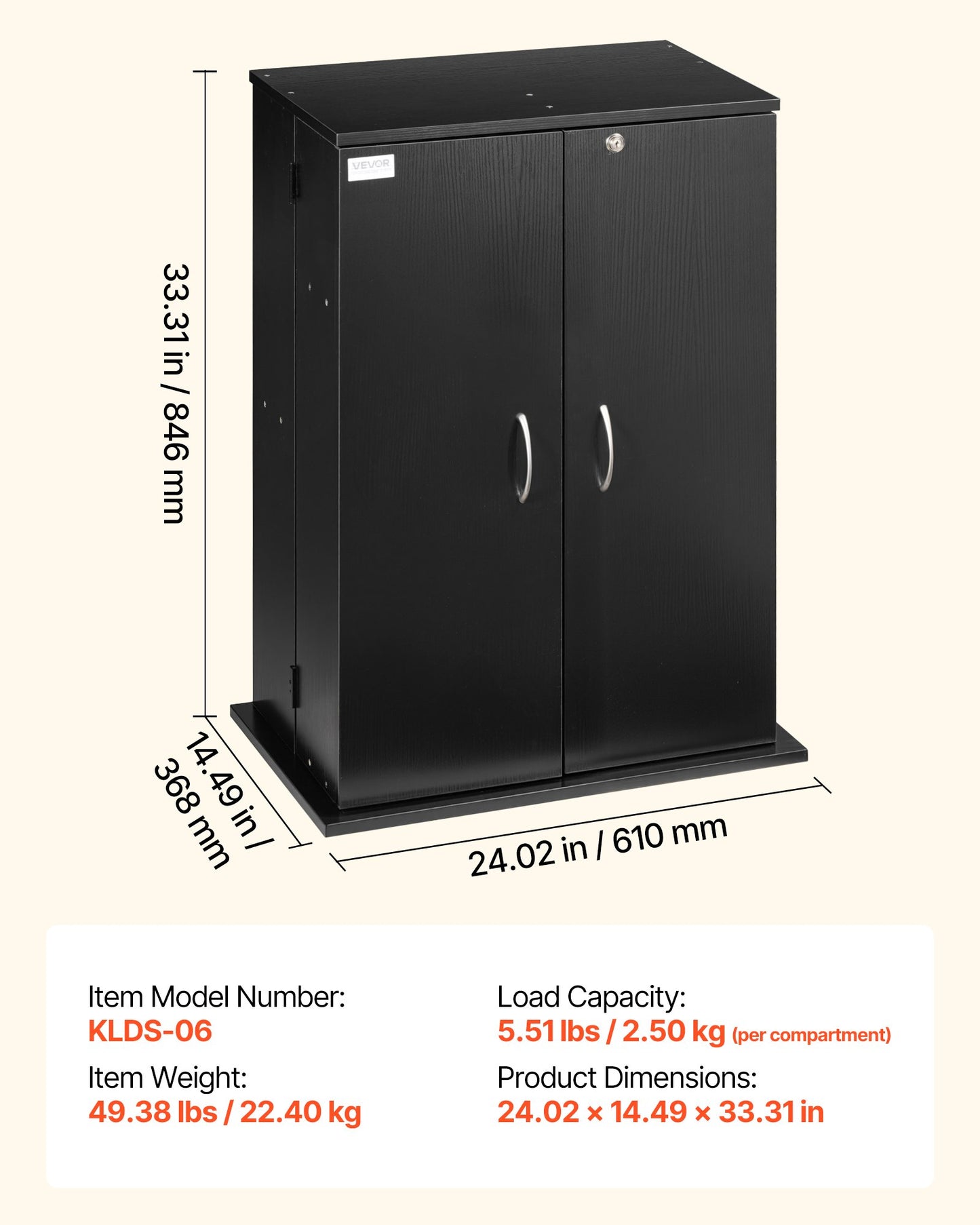 Media Storage Cabinet 4-Tier DVD Shelf Organizer for CDs, DVDs, Books – Black