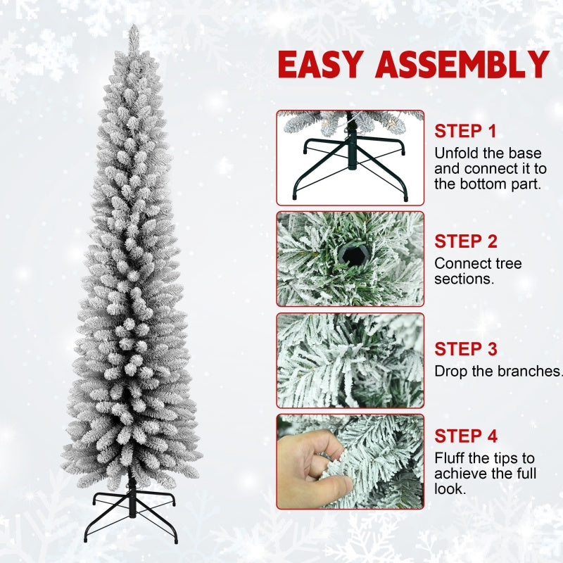 PVC Flocked Christmas Tree - Multiple Heights Available