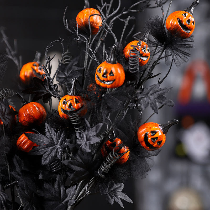 Black Halloween Pumpkin Twig Decoration for Festive & Party Decor