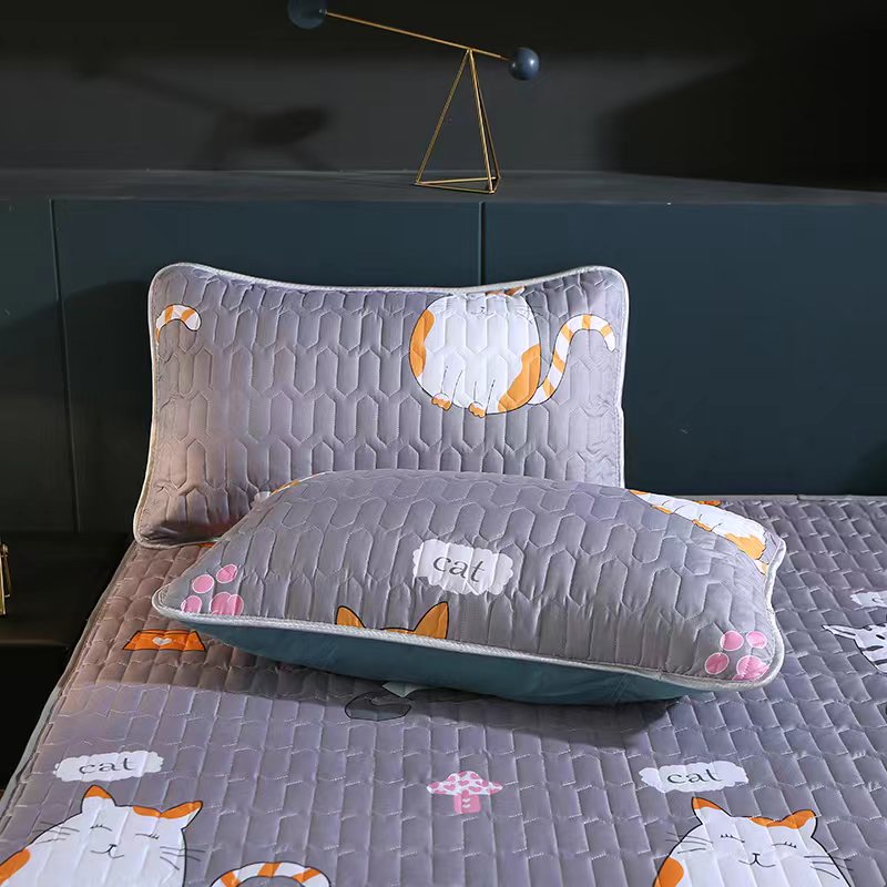 Waterproof Anti-Mite Cotton Pillowcase Pair All-Solid Color Home Textiles
