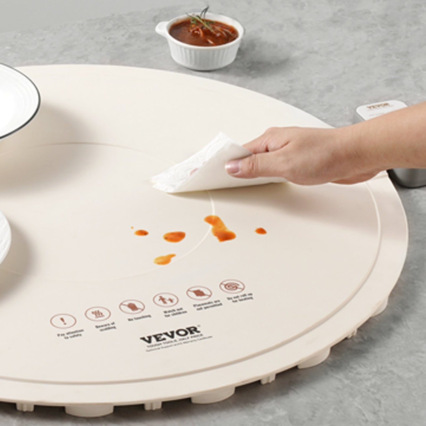 Electric Food Warming Tray with Temperature Control - Rollable Buffet Warmer, White