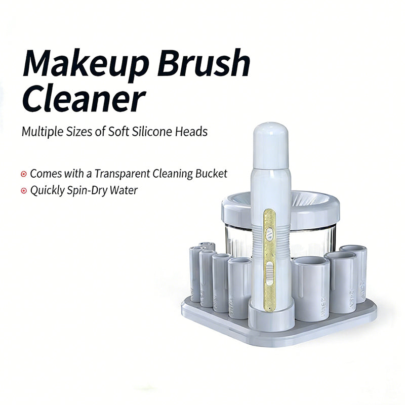 Electric Makeup Brush Cleaner and Dryer - Professional Automatic Spinner - Grey