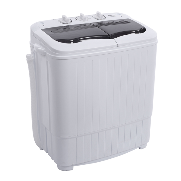14.3lb Semi-Automatic Gray Washing Machine with Cover - Home Appliance