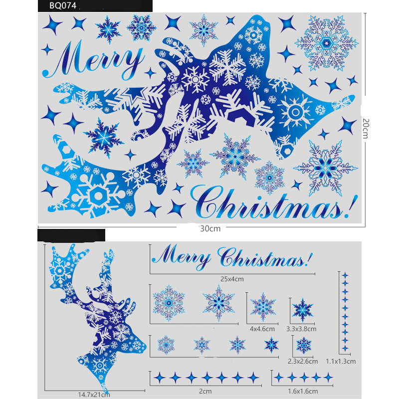 Christmas Elk Snowflake Wall Stickers for Windows & Walls - Festive Home Decor